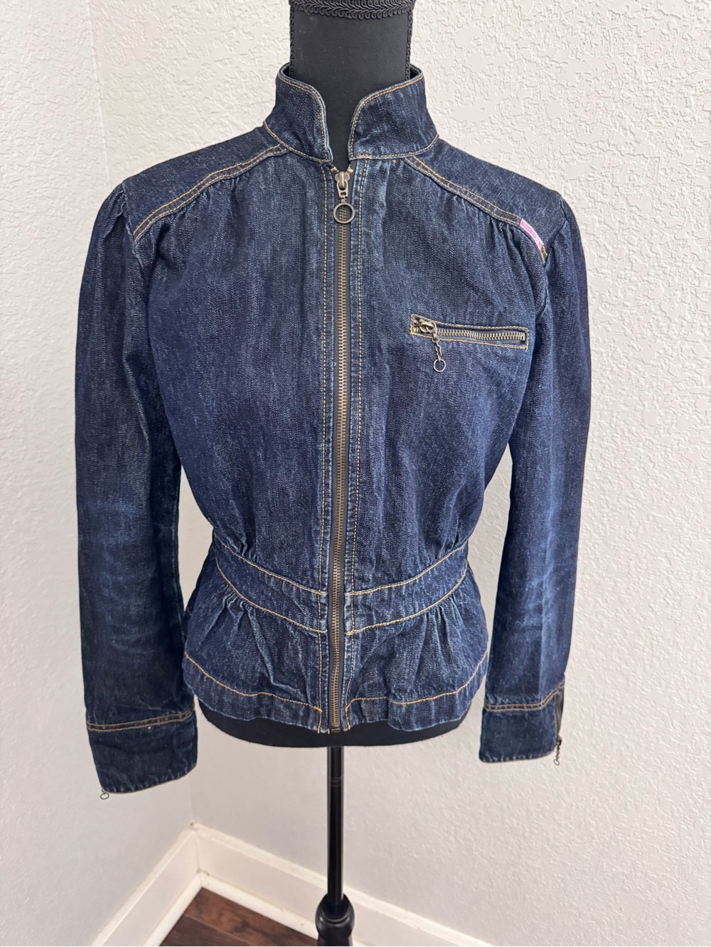 Triple Five Soul Dark Blue Denim Zip-Up Jacket Y2K Vintage Rare